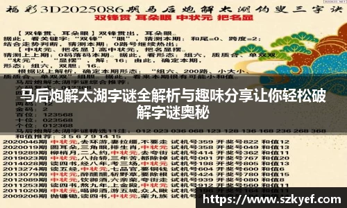 马后炮解太湖字谜全解析与趣味分享让你轻松破解字谜奥秘